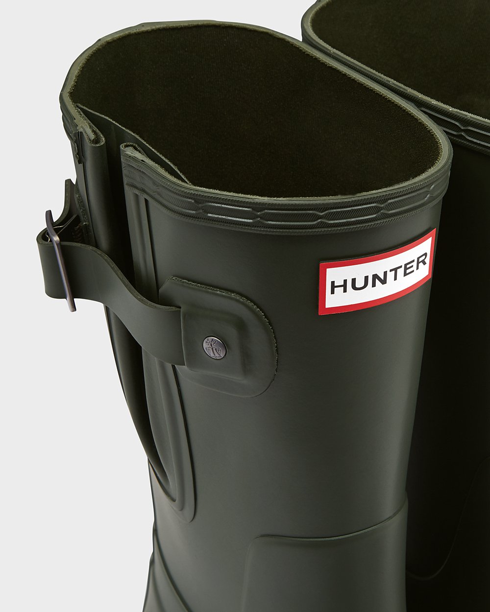 Mens Hunter Original Side Adjustable - Short Rain Boots Dark Olive - 6905-WCGSQ